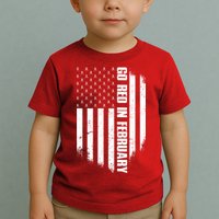 Go Red In February Heart Disease Awareness Flag Toddler T-Shirt