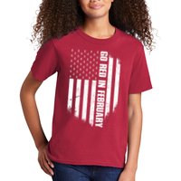 Go Red In February Heart Disease Awareness Flag Kids T-Shirt