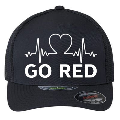 Go Red Pulse Heart Disease Awareness Flexfit Unipanel Trucker Cap