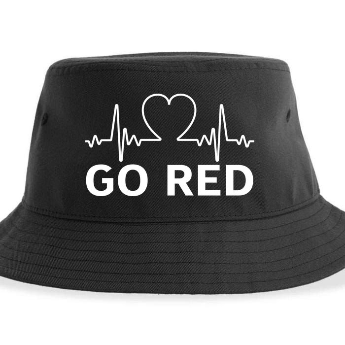 Go Red Pulse Heart Disease Awareness Sustainable Bucket Hat