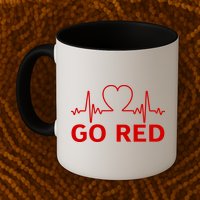 Go Red Pulse Heart Disease Awareness Mug