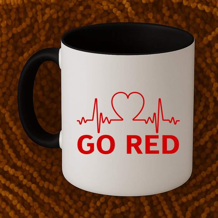 Go Red Pulse Heart Disease Awareness Mug
