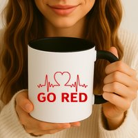 Go Red Pulse Heart Disease Awareness Mug