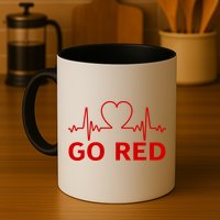 Go Red Pulse Heart Disease Awareness Mug