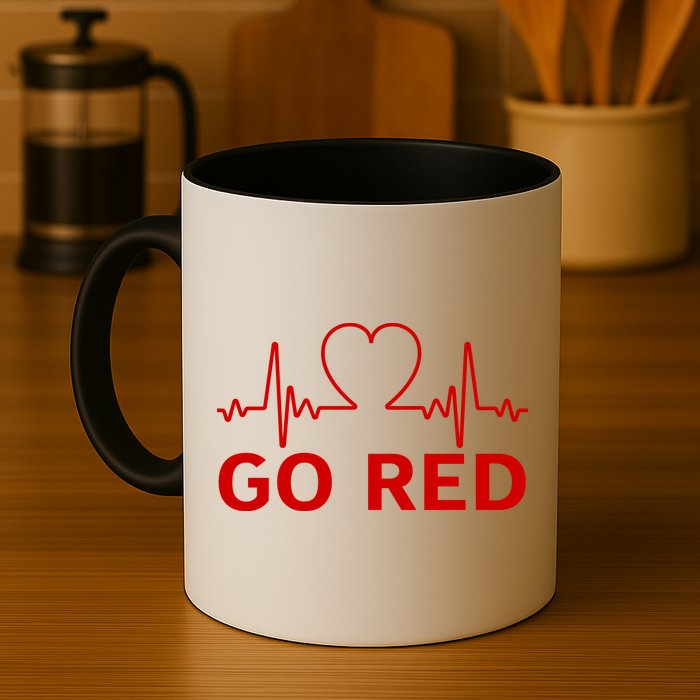 Go Red Pulse Heart Disease Awareness Mug