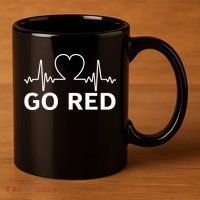 Go Red Pulse Heart Disease Awareness 11oz C Handle Ceramic Mug