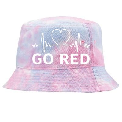 Go Red Pulse Heart Disease Awareness Tie-Dyed Bucket Hat