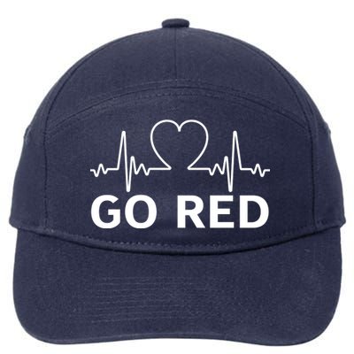 Go Red Pulse Heart Disease Awareness 7-Panel Snapback Hat