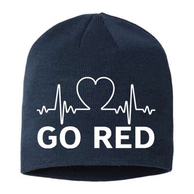 Go Red Pulse Heart Disease Awareness Sustainable Beanie