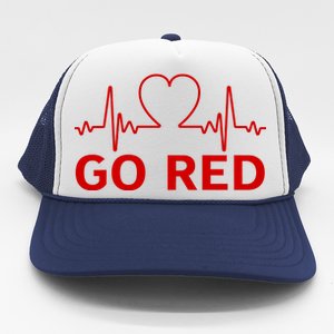 Go Red Pulse Heart Disease Awareness Trucker Hat