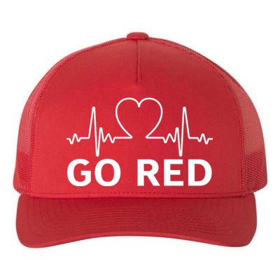 Go Red Pulse Heart Disease Awareness Yupoong Adult 5-Panel Trucker Hat