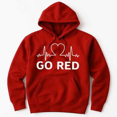 Go Red Pulse Heart Disease Awareness Hoodie