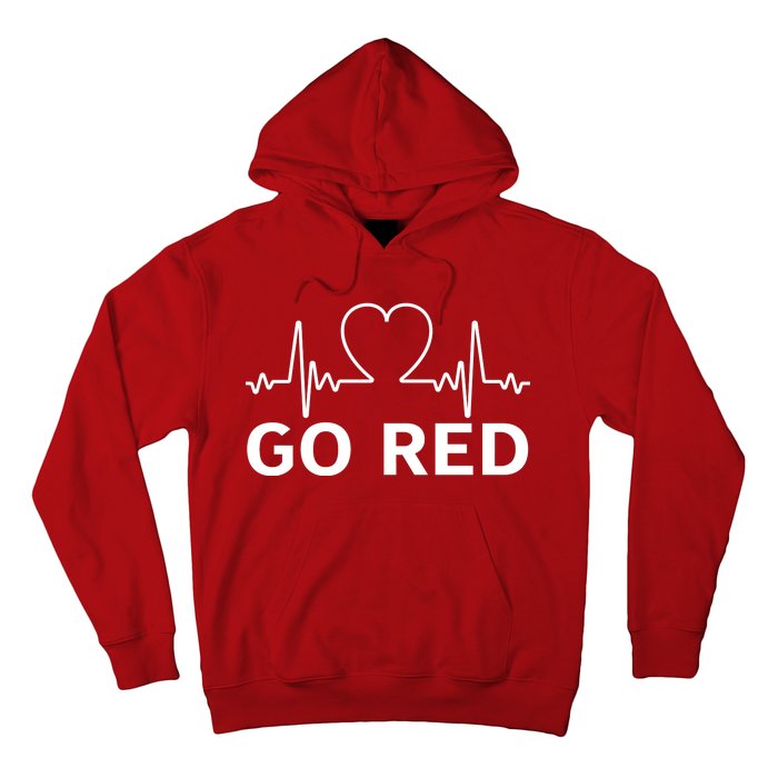 Go Red Pulse Heart Disease Awareness Hoodie