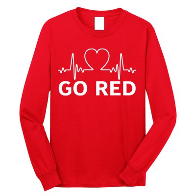 Go Red Pulse Heart Disease Awareness Long Sleeve Shirt