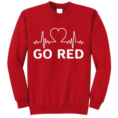 Go Red Pulse Heart Disease Awareness Sweatshirt