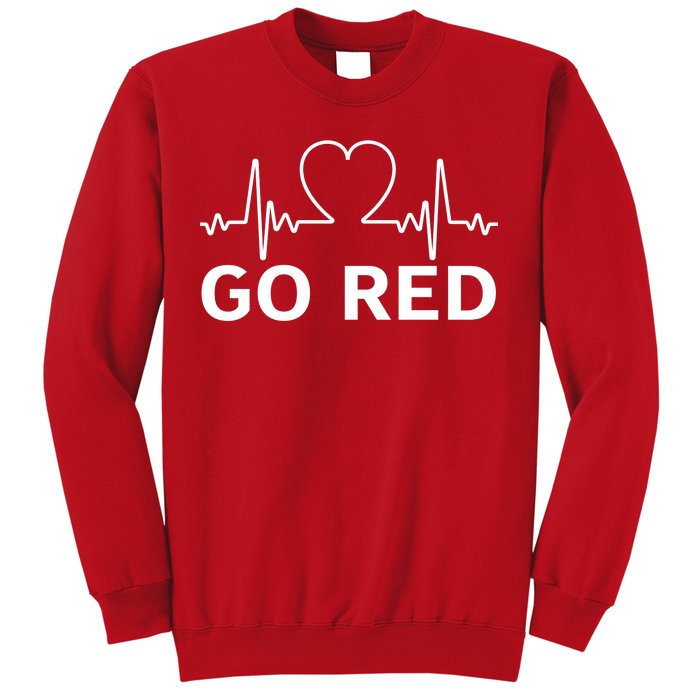 Go Red Pulse Heart Disease Awareness Sweatshirt