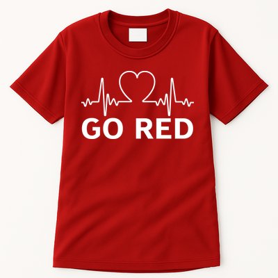 Go Red Pulse Heart Disease Awareness Tall T-Shirt