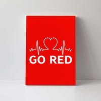 Go Red Pulse Heart Disease Awareness Canvas