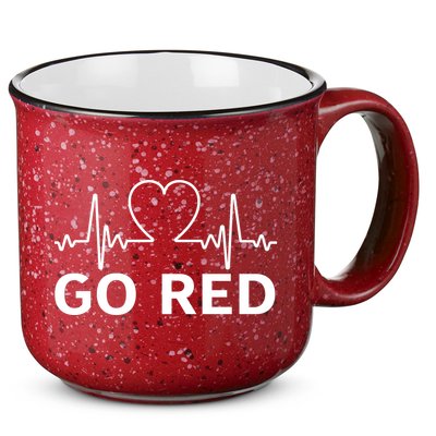 Go Red Pulse Heart Disease Awareness 15oz Campfire Ceramic Mug