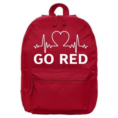 Go Red Pulse Heart Disease Awareness 16 in Basic Backpack