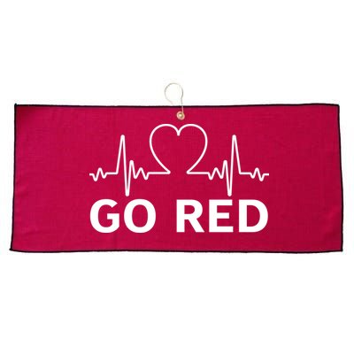 Go Red Pulse Heart Disease Awareness Large Microfiber Waffle Golf Towel