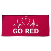 Go Red Pulse Heart Disease Awareness Large Microfiber Waffle Golf Towel
