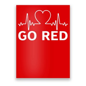 Go Red Pulse Heart Disease Awareness Poster