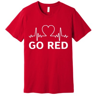 Go Red Pulse Heart Disease Awareness Premium T-Shirt
