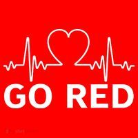 Go Red Pulse Heart Disease Awareness Pom Pom 12in Knit Beanie