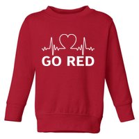 Go Red Pulse Heart Disease Awareness Toddler Sweatshirt
