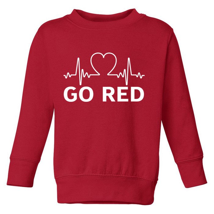 Go Red Pulse Heart Disease Awareness Toddler Sweatshirt