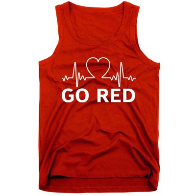 Go Red Pulse Heart Disease Awareness Tank Top