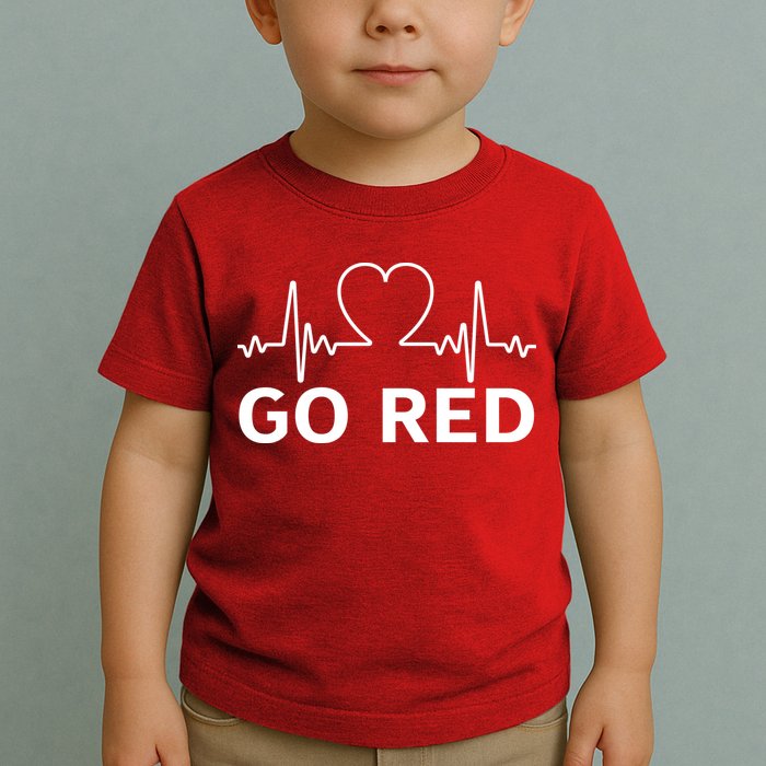 Go Red Pulse Heart Disease Awareness Toddler T-Shirt