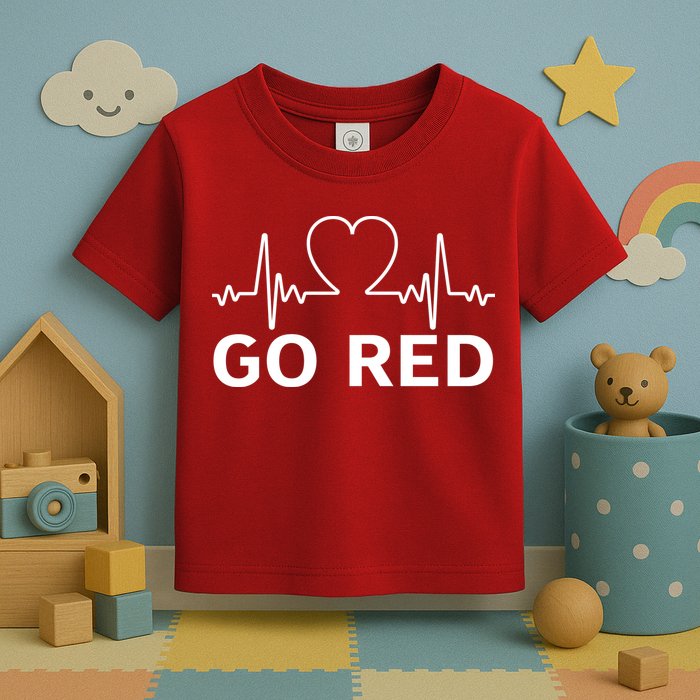 Go Red Pulse Heart Disease Awareness Toddler T-Shirt