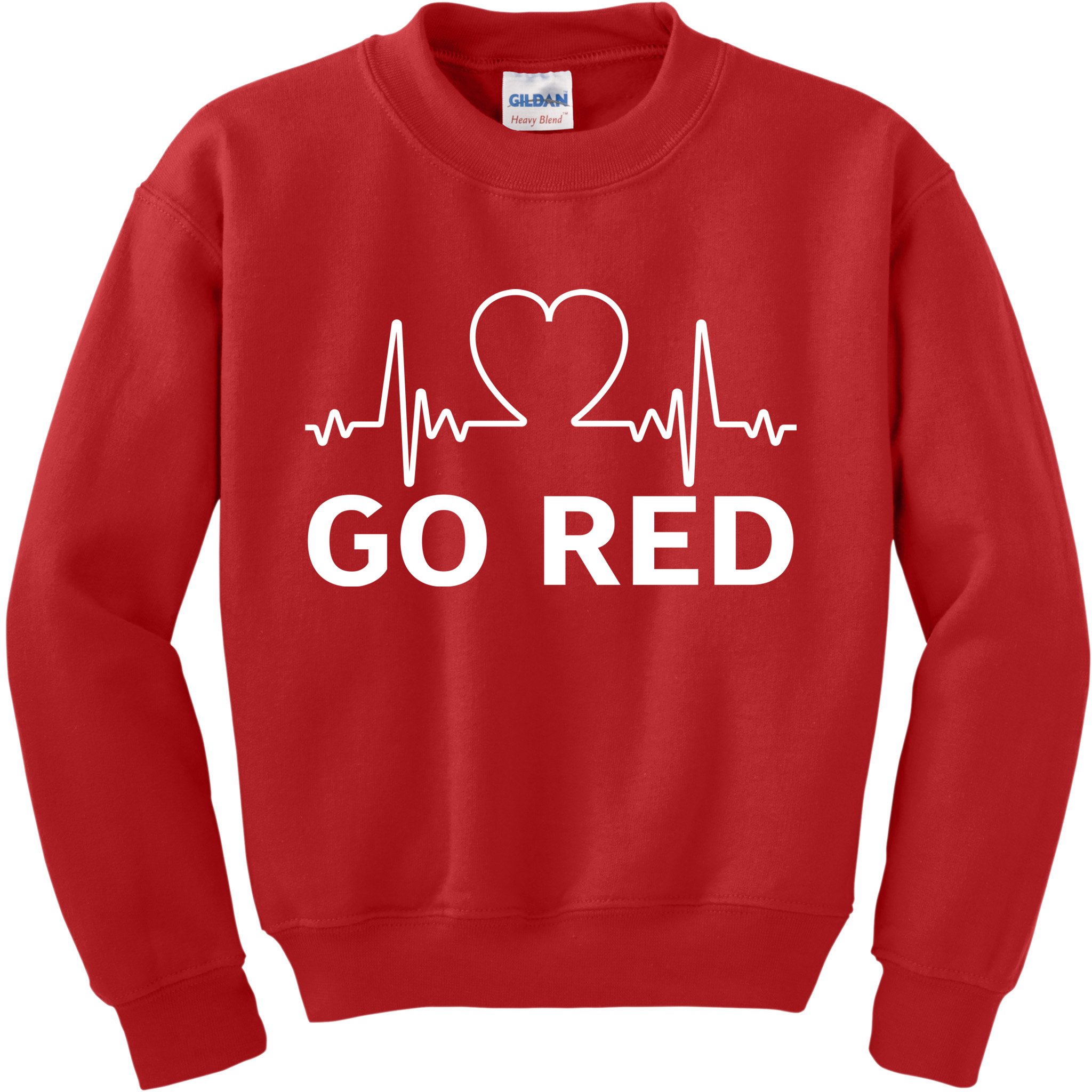 Go Red Pulse Heart Disease Awareness Kids Sweatshirt