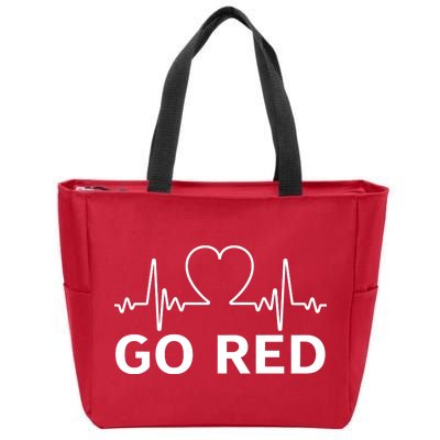 Go Red Pulse Heart Disease Awareness Zip Tote Bag