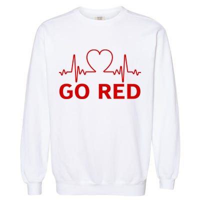 Go Red Pulse Heart Disease Awareness Garment-Dyed Sweatshirt