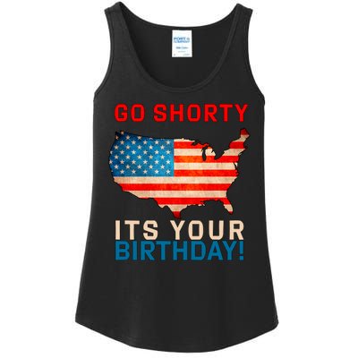 Go Shorty Its Your Birthday America 4th of July Ladies Essential Tank