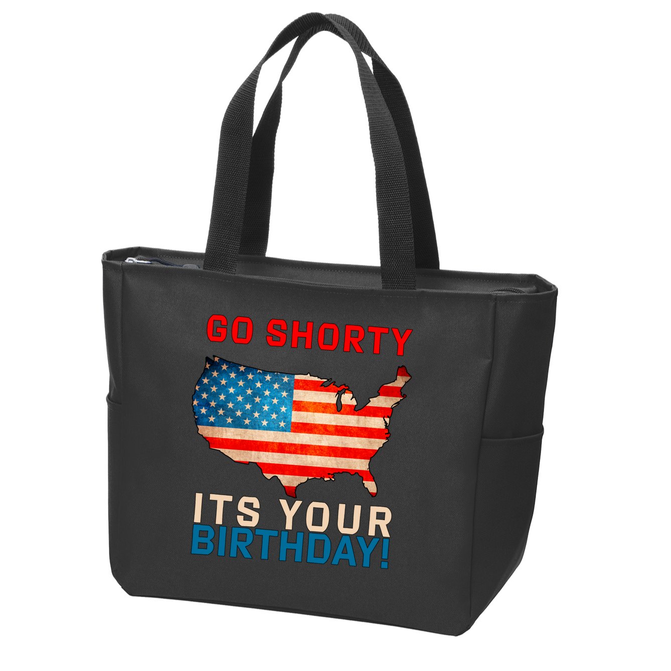 Go Shorty Its Your Birthday America 4th of July Zip Tote Bag
