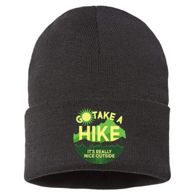 Go Take A Hike It's Really Nice Outside Sustainable Knit Beanie