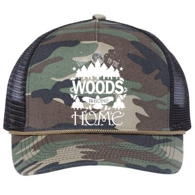 Go To The Woods Is Going Home Retro Rope Trucker Hat Cap