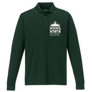 Go To The Woods Is Going Home Performance Long Sleeve Polo