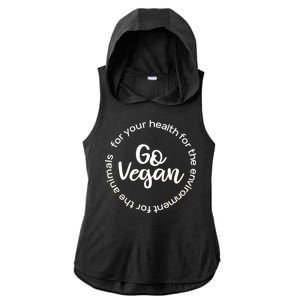 Go Vegan For Life Ladies PosiCharge Tri-Blend Wicking Draft Hoodie Tank