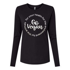 Go Vegan For Life Womens Cotton Relaxed Long Sleeve T-Shirt