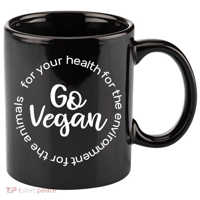 Go Vegan For Life 11oz C Handle Ceramic Mug
