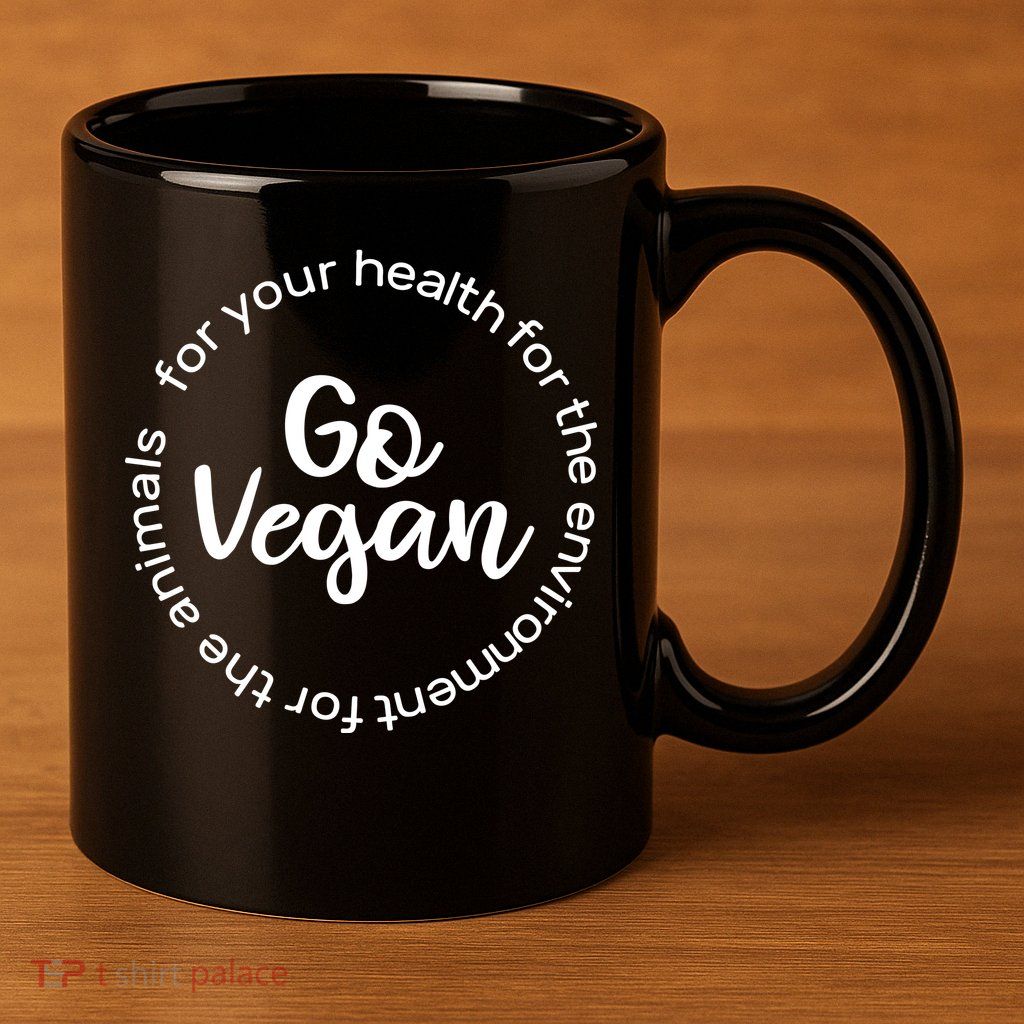 Go Vegan For Life 11oz C Handle Ceramic Mug