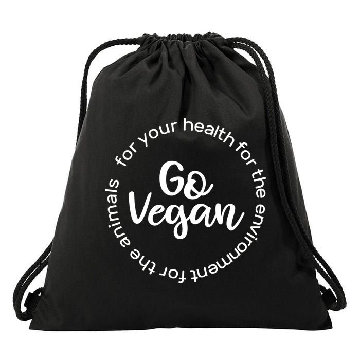 Go Vegan For Life Drawstring Bag