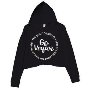 Go Vegan For Life Crop Fleece Hoodie