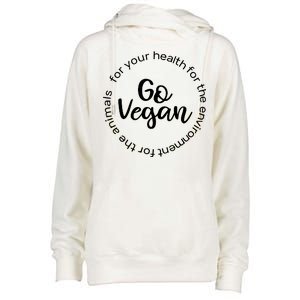 Go Vegan For Life Womens Funnel Neck Pullover Hood