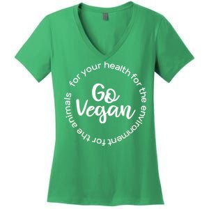 Go Vegan For Life Women's V-Neck T-Shirt